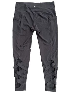 Athleta Black Criss Cross Cutout Pocket Leggings